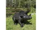 Walking Baby Triceratops Dinosaur Aluminum Statue