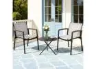 Gardeon 3PC Outdoor Bistro Set – Stylish Steel Patio Dining