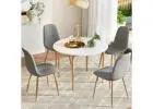 Stylish 1 Artiss Dining Table & 4 Chairs Set – White/Grey