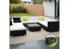 Gardeon 9pc Outdoor Wicker Sofa Set – Modern Patio Garden Lounge with Storage Cover