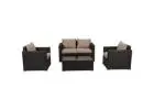 Harmony Haven Outdoor Sofa Set – Modern 4 Seater Wicker Patio Lounge