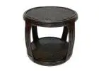 Amara Coffee Bean Side Table – Stylish Outdoor Rattan Accent Table